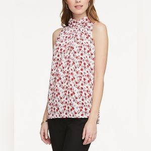 Ann Taylor Factory Sleeveless Floral Tank High Neck Top Women’s Size XS